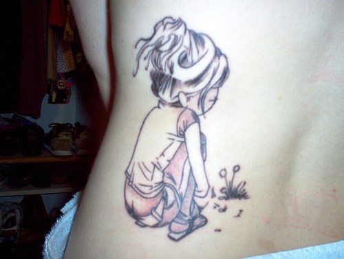 Realistic Sad Little Girl Tattoo Tattooimages biz